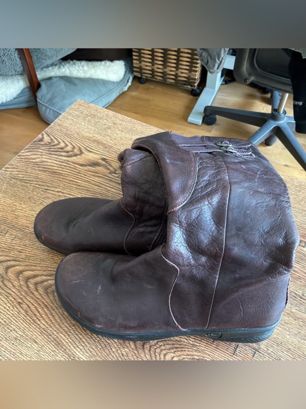 Keen Women's Dark Brown/Purple  Leather Calf Height Boots
